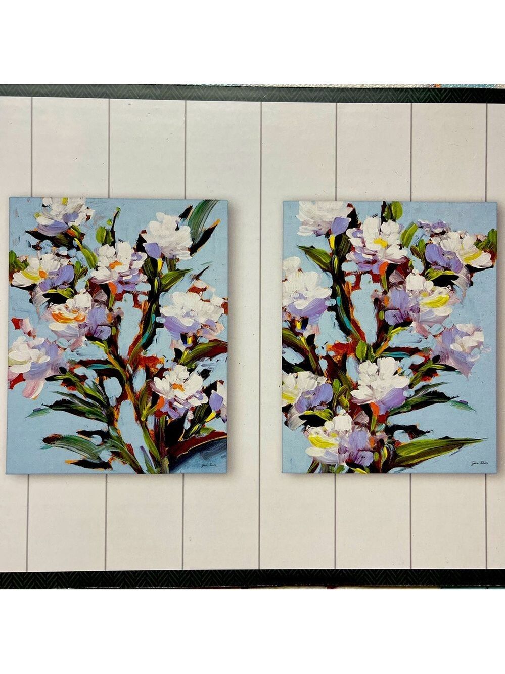 Set of 2 16" x 20" Decorative Wall Art Canvases Blue - Picture 2 of 3